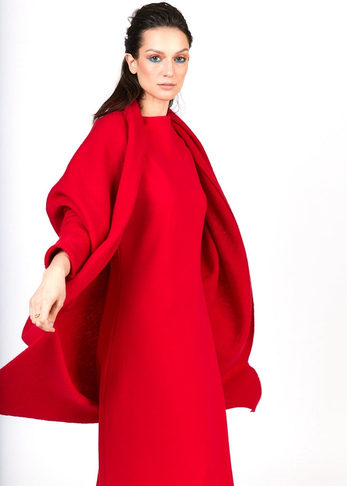 Wollcape AMBRA in Rot von HE:IDI